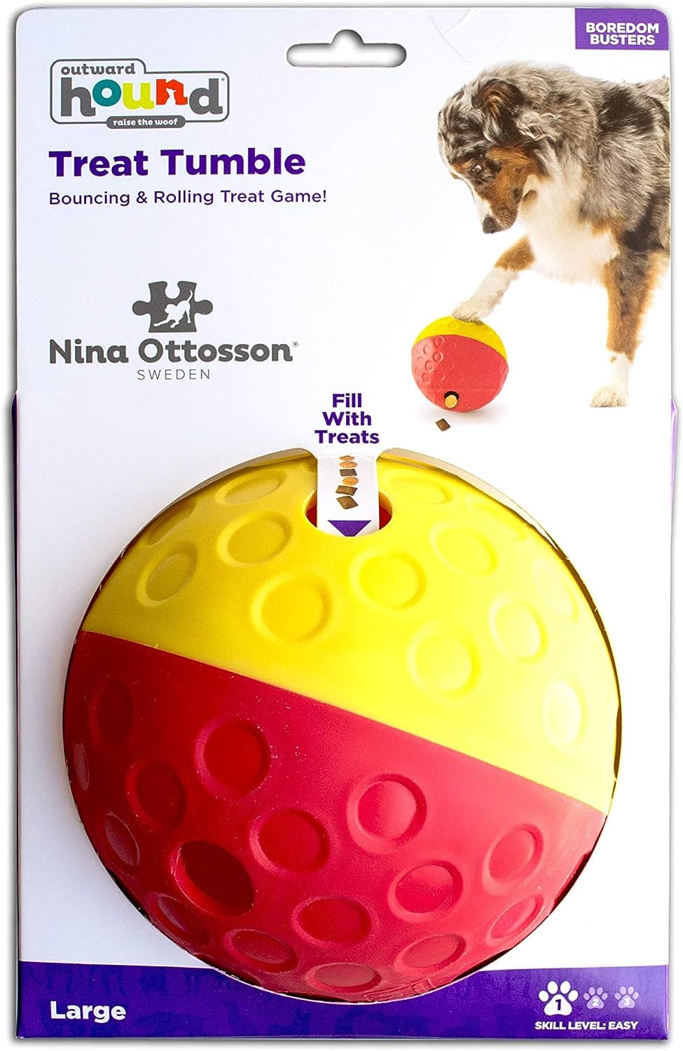 Treat Tumble Red Interactive Treat-Dispensing Puzzle Toy